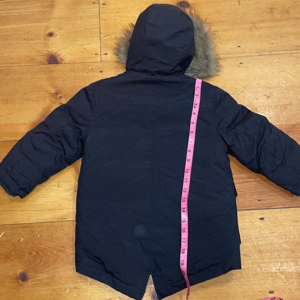 Eddie Bauer Down Coat Black Parka Jacket Faux Fur Trim Hood Waterproof 4 Kids - Picture 10 of 14